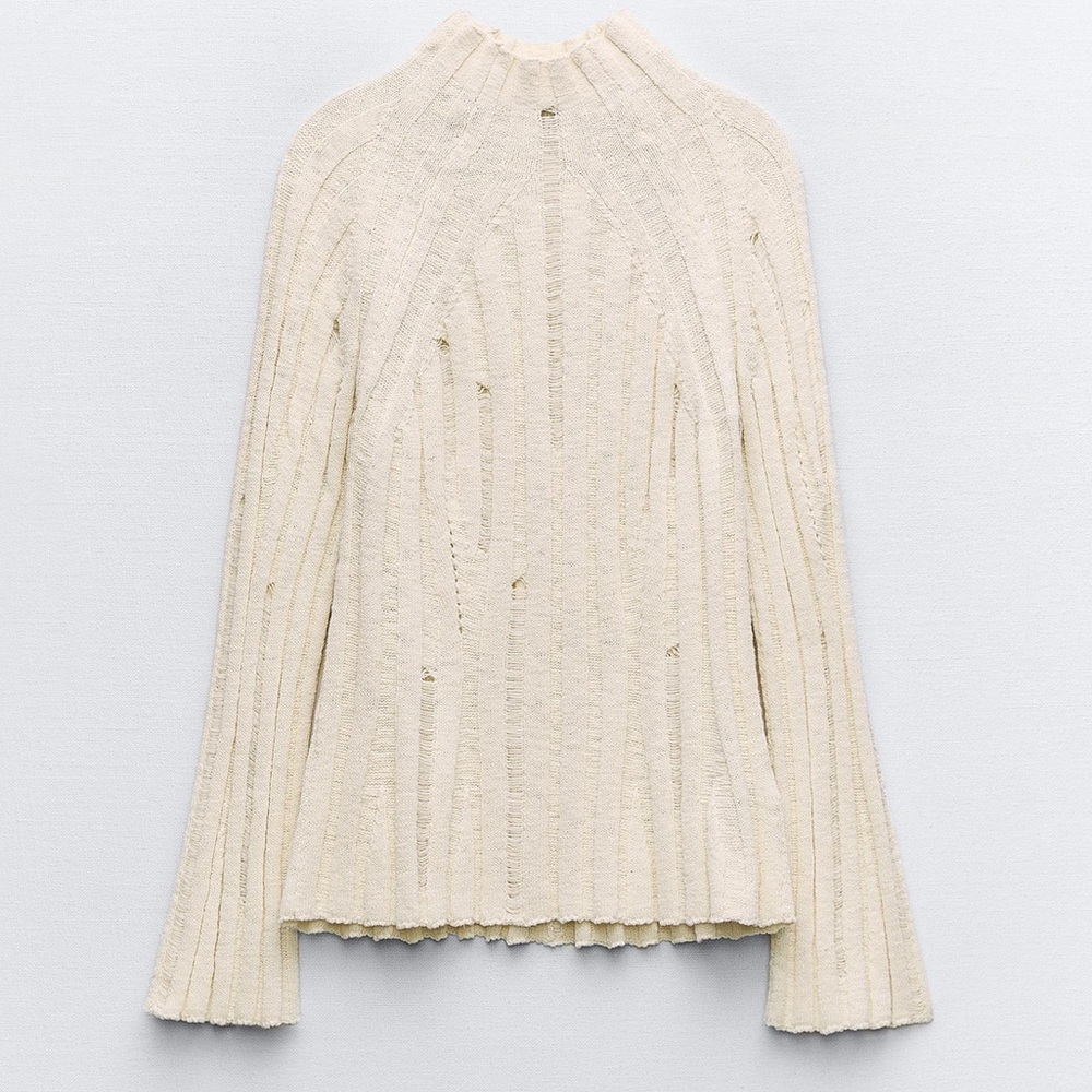 🎁Zara Ribbed Knit Cotton Sweater - New🎁 - Picture 5 of 15